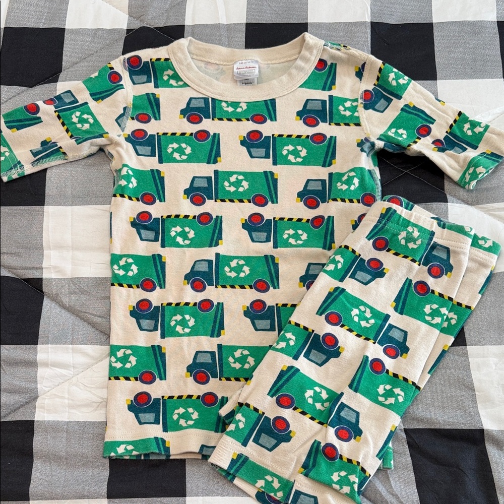 Hanna Andersson Kids Pajamas - Green Truck Print